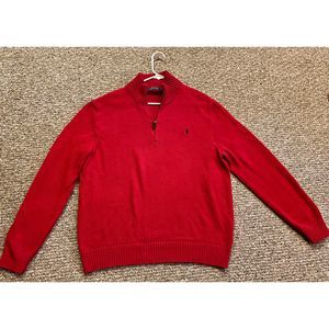 Like New Ralph Lauren Polo red thick sweater 1/4 zip in size XL